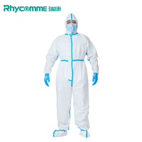 Rhycomme White Disposable Coveralls Protective Medical With Tape 